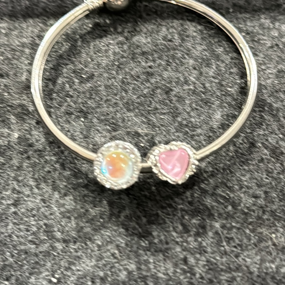 Silver Bangle With Charms - Picture 2 of 2